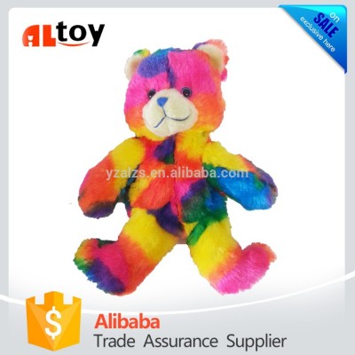 Lovely Plush Rainbow Bear Skin Unstuffed Animal Toy